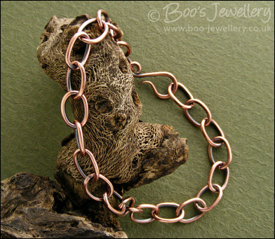Oval link antiqued copper bracelet - made to order