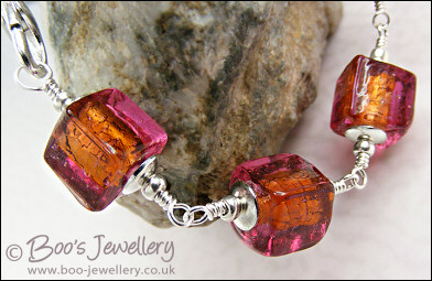 Chunky glass cube bracelet - available in 5 colours - made to order