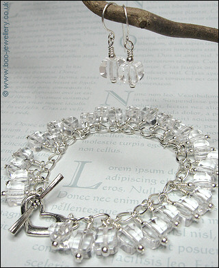 Crystal cube charm bracelet