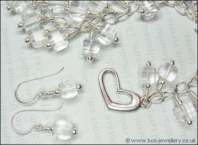 Crystal cube charm bracelet