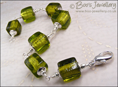 Chunky glass cube bracelet - available in 5 colours - made to order
