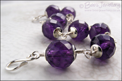 Faceted amethyst and silver bracelet