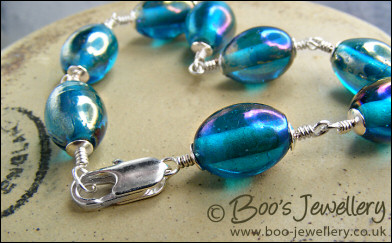 Glass oval bead bracelet - available in 6 colours