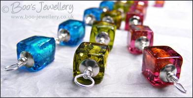 Chunky glass cube bracelet - available in 5 colours - made to order