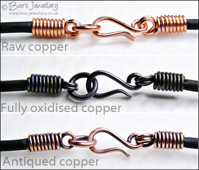 Hammered texture shiny copper spiral earrings