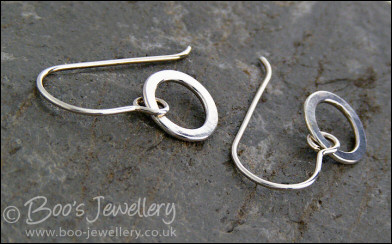Sterling silver really wee hammered ring earrings