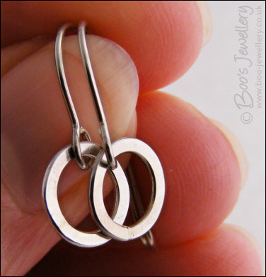 Sterling silver really wee hammered ring earrings