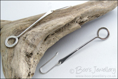 Long drop Sterling silver hammered circle earrings