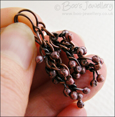 Antiqued copper raindrops earrings - now available in 4 colours