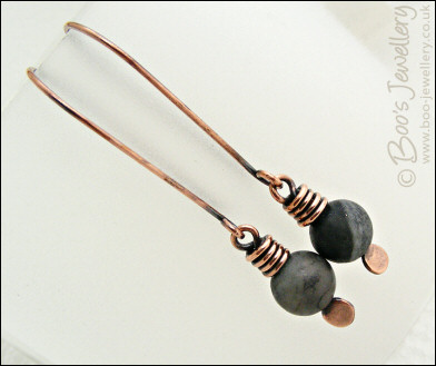Long drop spider web jasper earrings