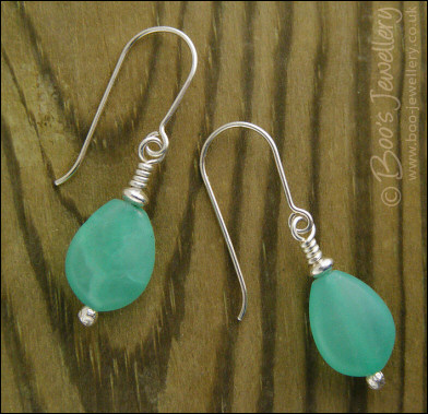 Soft turquoise hemi-morphite silver earrings