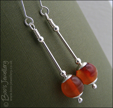 RESERVED - Carnelian and Sterling silver earrings