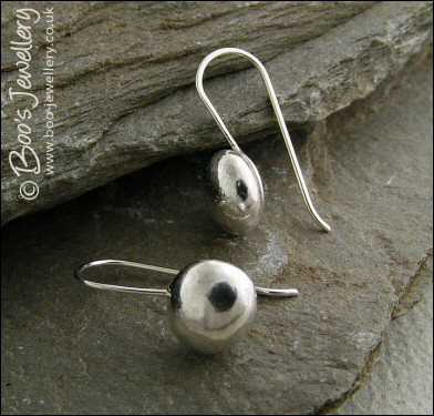 Molten Sterling silver large nugget earrings