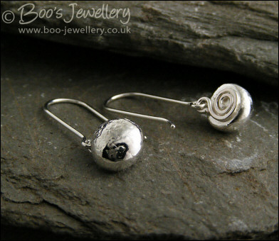 Sterling silver molten nugget articulated earrings
