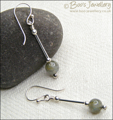 Elegant dangles of labradorite and Sterling silver