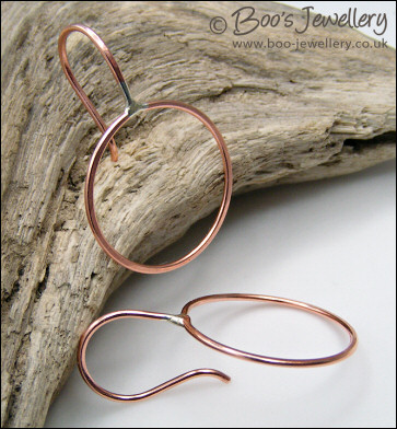 Simple copper circle earrings