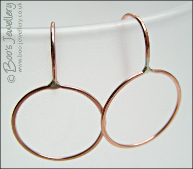 Simple copper circle earrings