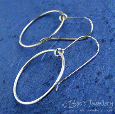 Sterling silver large hammered loop earrings