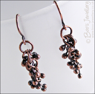 Antiqued copper raindrops earrings - now available in 4 colours