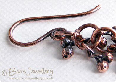 Antiqued copper raindrops earrings - now available in 4 colours