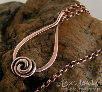Rosebud knot teardrop loop pendant - made to order