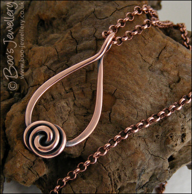 Rosebud knot teardrop loop pendant - made to order