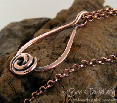 Rosebud knot teardrop loop pendant - made to order
