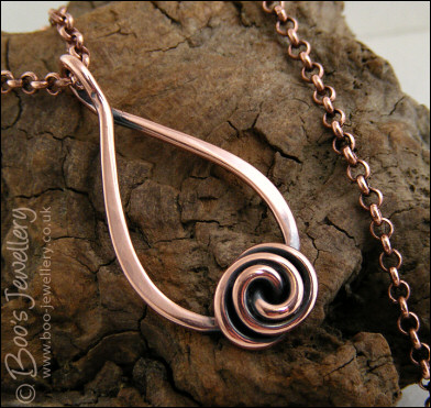 Rosebud knot teardrop loop pendant - made to order