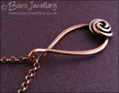 Rosebud knot teardrop loop pendant - made to order