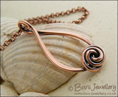Rosebud knot teardrop loop pendant - made to order