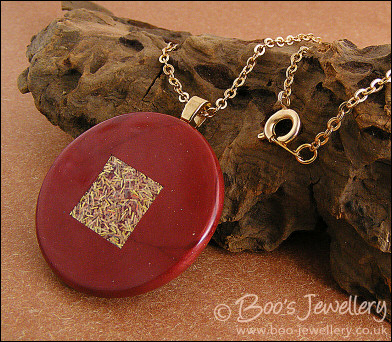 Russet polymer clay pendant with insert