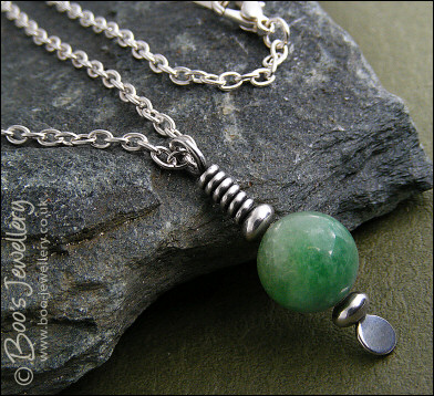 Serpentine Jade silver pendant