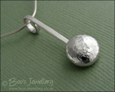 Large Sterling silver nugget pendant on snake chain
