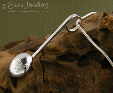 Large Sterling silver nugget pendant on snake chain