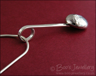 Large Sterling silver nugget pendant on snake chain