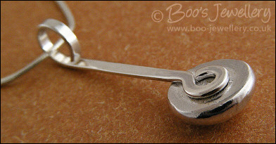 Large Sterling silver nugget pendant on snake chain