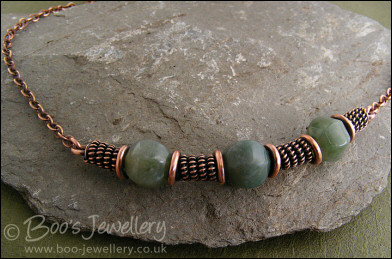 Antiqued copper and Indian Fancy Jasper necklace