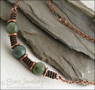 Antiqued copper and Indian Fancy Jasper necklace