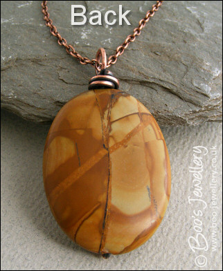 Antiqued copper and Mustard Jasper pendant necklace