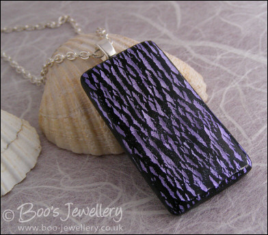 Purple faux dichroic glass style polymer clay pendant