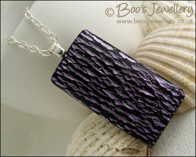Purple faux dichroic glass style polymer clay pendant