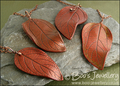 Polymer clay leaf pendants - choose your own