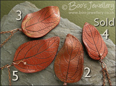 Polymer clay leaf pendants - choose your own