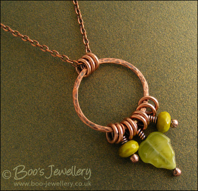 Green bead necklace and earring set