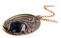 Antiqued copper clay midnight scene pendant from Boo's Jewellery.