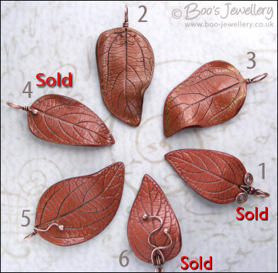 Polymer clay leaf pendants - choose your own