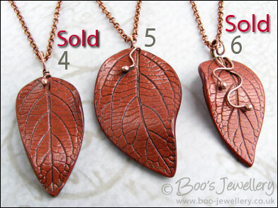 Polymer clay leaf pendants - choose your own