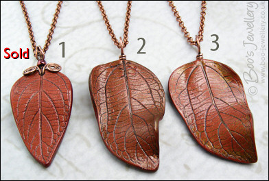 Polymer clay leaf pendants - choose your own