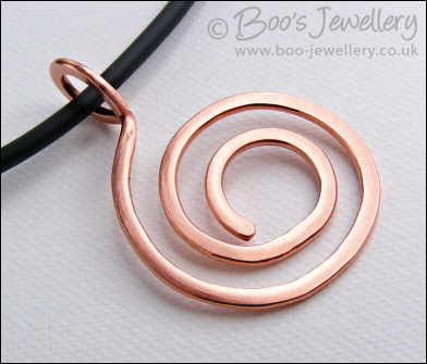 Reversible copper coil pendant - 2 looks in one necklace