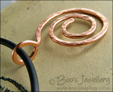 Reversible copper coil pendant - 2 looks in one necklace